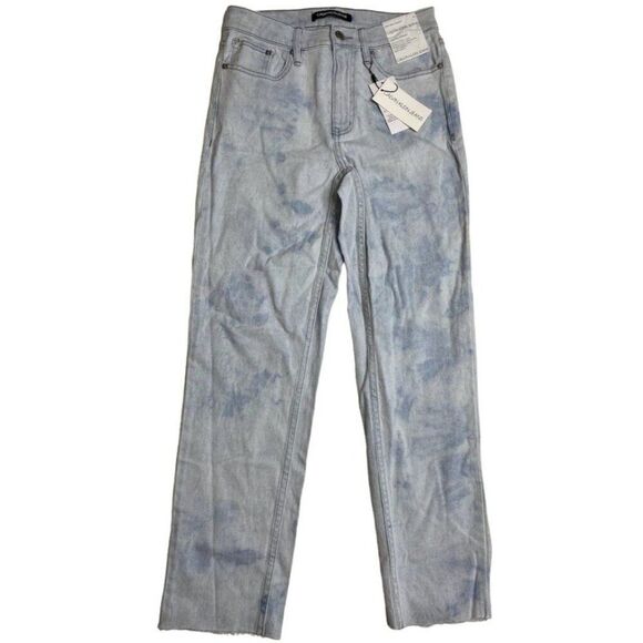 Calvin Klein Bleached Ankle Jeans Women's 26 High Rise‎ Straight Stretch NEW - Picture 3 of 10